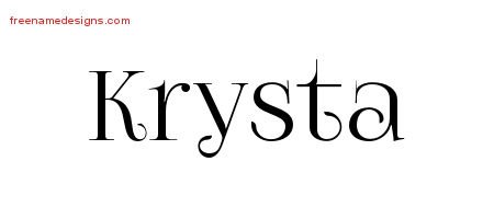 Krysta Vintage Name Tattoo Designs