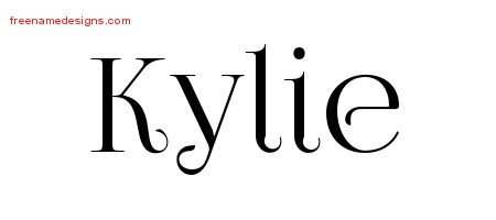 Kylie Vintage Name Tattoo Designs