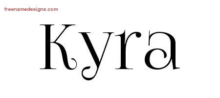 Kyra Vintage Name Tattoo Designs