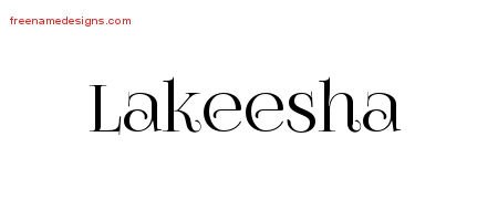 Lakeesha Vintage Name Tattoo Designs