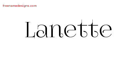 Lanette Vintage Name Tattoo Designs