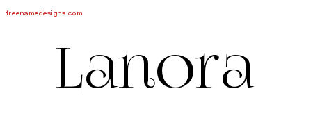 Lanora Vintage Name Tattoo Designs