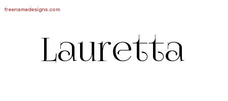 Lauretta Vintage Name Tattoo Designs