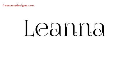 Leanna Vintage Name Tattoo Designs