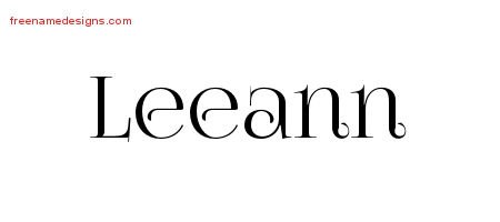 Leeann Vintage Name Tattoo Designs