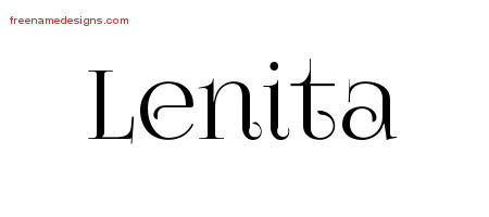 Lenita Vintage Name Tattoo Designs