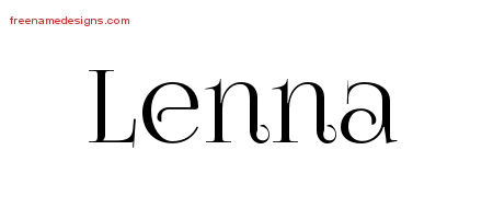 Lenna Vintage Name Tattoo Designs