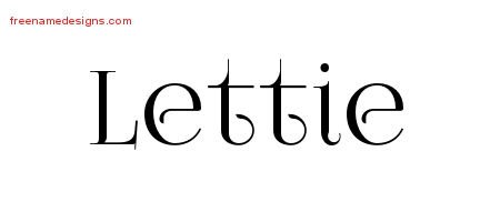 Lettie Vintage Name Tattoo Designs
