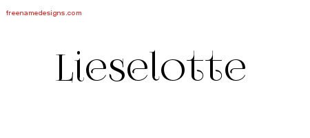 Lieselotte Vintage Name Tattoo Designs