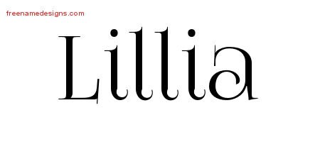 Lillia Vintage Name Tattoo Designs