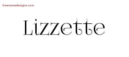 Lizzette Vintage Name Tattoo Designs