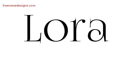 Lora Vintage Name Tattoo Designs