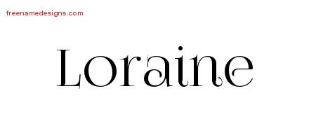 Loraine Vintage Name Tattoo Designs
