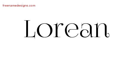 Lorean Vintage Name Tattoo Designs