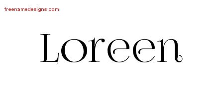 Loreen Vintage Name Tattoo Designs