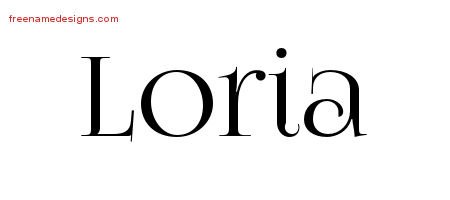 Loria Vintage Name Tattoo Designs