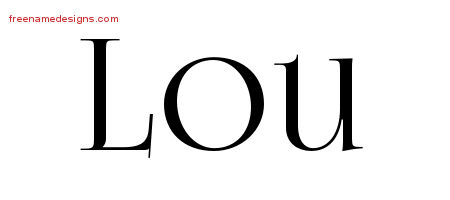 Lou Vintage Name Tattoo Designs
