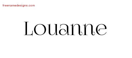 Louanne Vintage Name Tattoo Designs