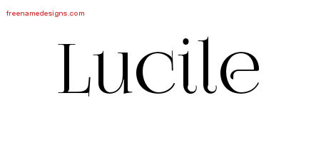 Lucile Vintage Name Tattoo Designs