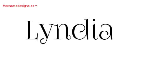 Lyndia Vintage Name Tattoo Designs