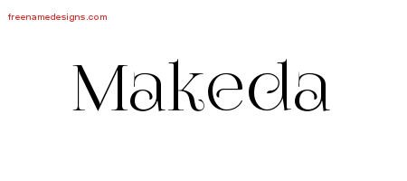 Makeda Vintage Name Tattoo Designs