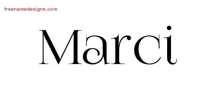 Marci Vintage Name Tattoo Designs