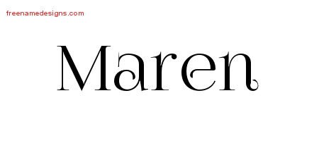 Maren Vintage Name Tattoo Designs