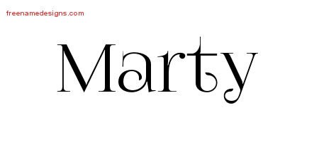 Marty Vintage Name Tattoo Designs
