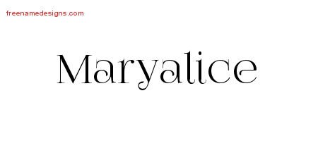 Maryalice Vintage Name Tattoo Designs