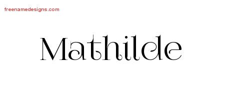 Mathilde Vintage Name Tattoo Designs