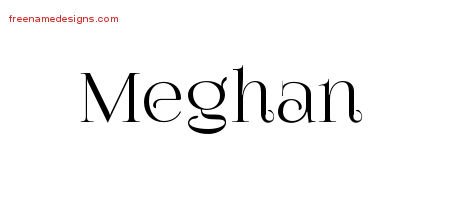 Meghan Vintage Name Tattoo Designs