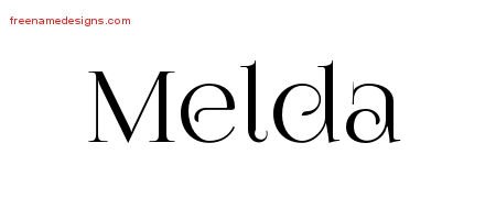 Melda Vintage Name Tattoo Designs