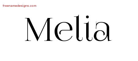 Melia Vintage Name Tattoo Designs