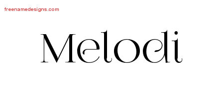 Melodi Vintage Name Tattoo Designs