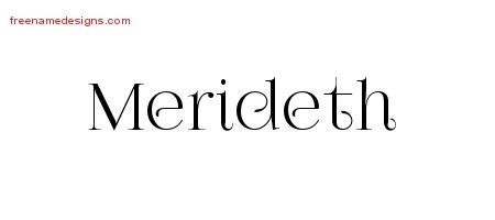 Merideth Vintage Name Tattoo Designs