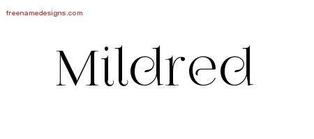 Mildred Vintage Name Tattoo Designs