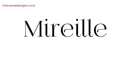 Mireille Vintage Name Tattoo Designs