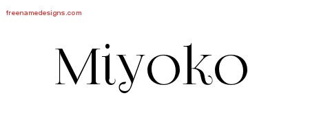 Miyoko Vintage Name Tattoo Designs