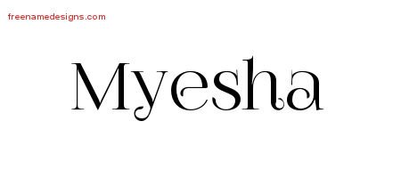 Myesha Vintage Name Tattoo Designs