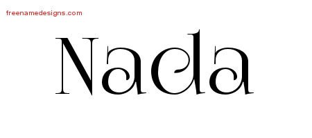 Nada Vintage Name Tattoo Designs
