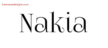 Nakia Vintage Name Tattoo Designs