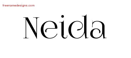 Neida Vintage Name Tattoo Designs