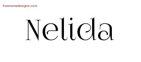 Nelida Vintage Name Tattoo Designs