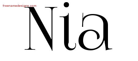 Nia Vintage Name Tattoo Designs