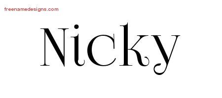 Nicky Vintage Name Tattoo Designs