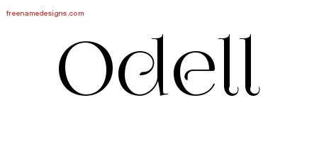 Odell Vintage Name Tattoo Designs
