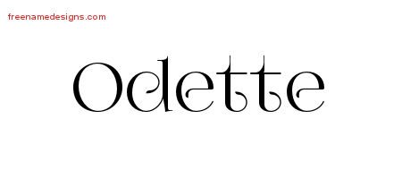 Odette Vintage Name Tattoo Designs