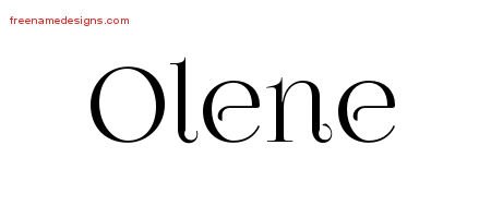 Olene Vintage Name Tattoo Designs