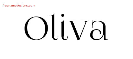 Oliva Vintage Name Tattoo Designs