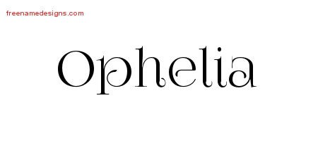 Ophelia Vintage Name Tattoo Designs